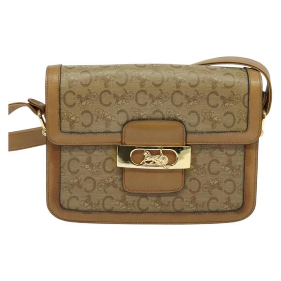 CELINE C Sulky Shoulder Bag Pvc Beige Gold - Picture 2 of 13